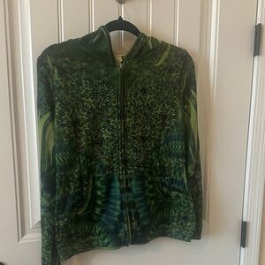 green and blue lightweight sweatshirt